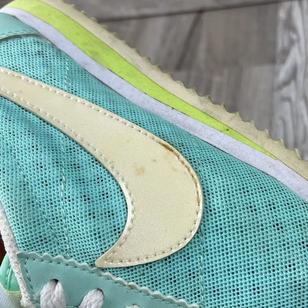 Nike Womens‎ 5 Classic Cortez 644408-317 Teal Casual Shoes Sneakers Flaws Stains - Picture 9 of 12